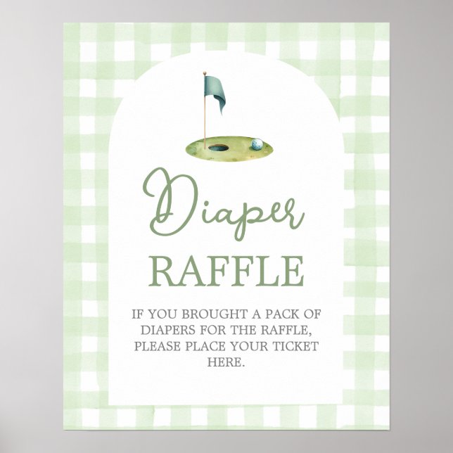 Golf baby shower Diaper Raffle sign (Front)