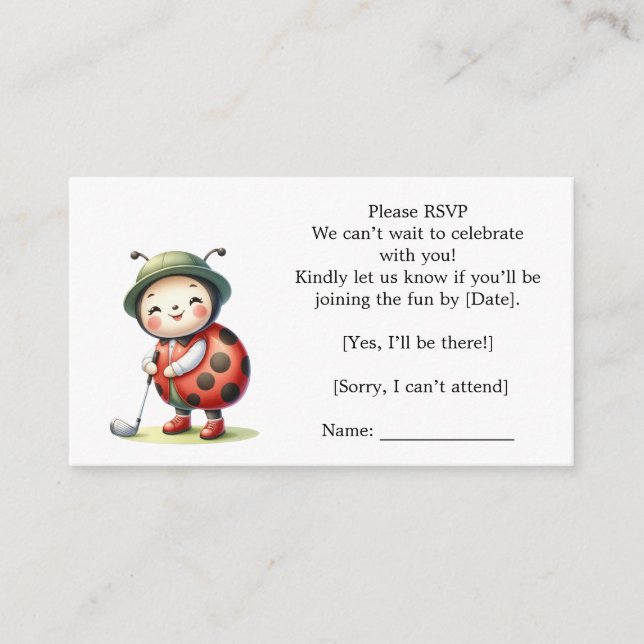 Golf Baby shower  Enclosure Card (Front)