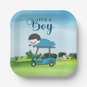 Golf  Baby Shower  for boy  Paper Plate