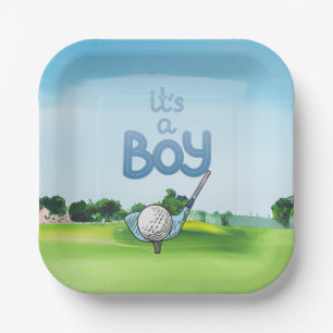Golf  Baby Shower  for boy  Paper Plate