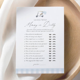 Golf Baby Shower Guess Who Mummy or Daddy Invitation