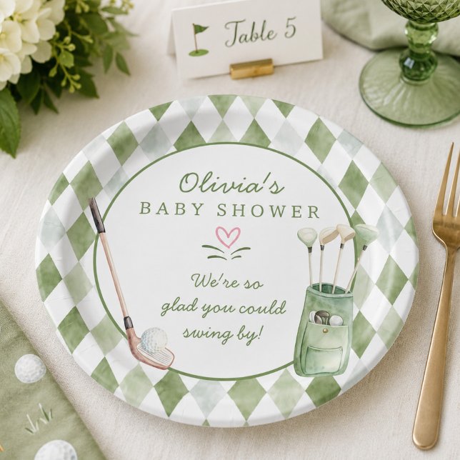 Golf Baby Shower Paper Plate (Creator Uploaded)