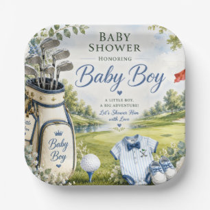Golf Baby Shower themed on golf course for boy  Paper Plate