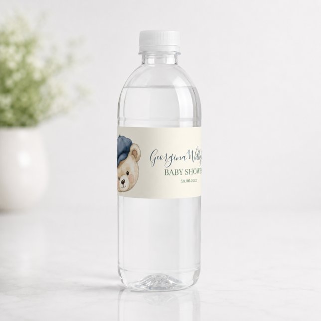 Golf Baby Shower Water Bottle Labels Teddy Bear (Creator Uploaded)