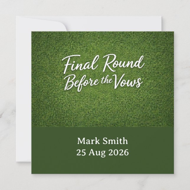Golf Bachelor Par-Tee Golf Theme Invite | Tee Time (Front)