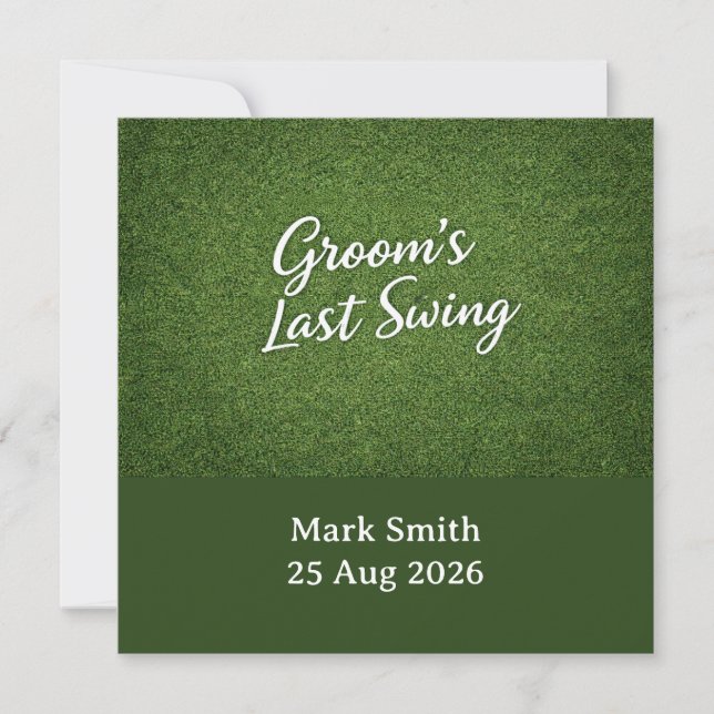 Golf Bachelor Par-Tee Golf Theme Invite | Tee Time (Front)