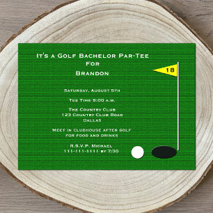 Golf Bachelor Party 18th Golf Hole Invitation