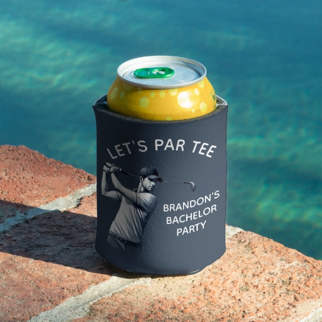 Golf Bachelor party Elegant Blue Can Cooler (In Situ Pool)