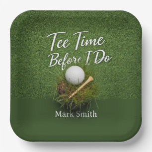 Golf Bachelor party golfer on course Paper Plate
