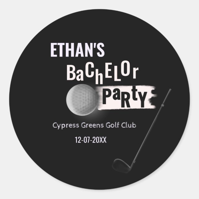Golf Bachelor Party - Golfing trip Classic Golfer Round Sticker (Front)