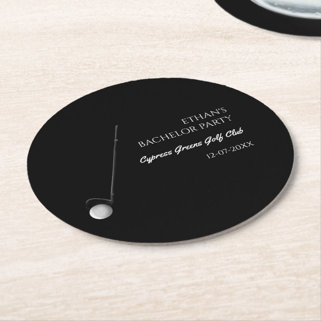 Golf Bachelor Party - Golfing trip Classic Stylish Round Paper Coaster (Angled)