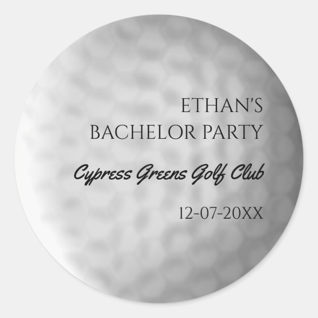 Golf Bachelor Party - Golfing trip Classic Stylish Round Sticker (Front)