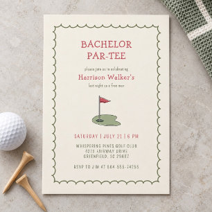 Golf Bachelor Party Hand Drawn Modern Invitation