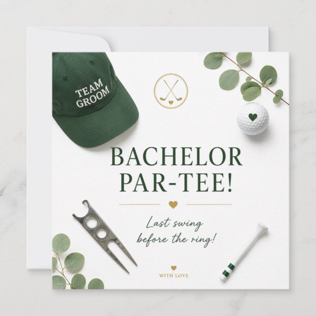 Golf Bachelor Party  Invitation (Front)