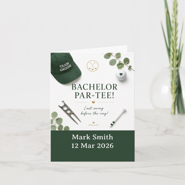 Golf Bachelor Party  Invitation (Front)