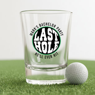 Golf Bachelor Party Last Hole He'll Ever Hit Black Shot Glass