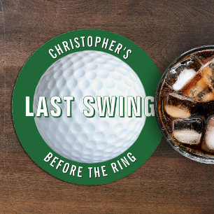 Golf Bachelor Party Last Swing Before the Ring Round Paper Coaster