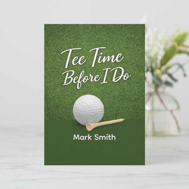 Golf Bachelor Party on Green  Invitation (Standing Front)