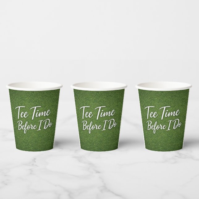 Golf Bachelor Party on Green  Paper Cups (Multi)