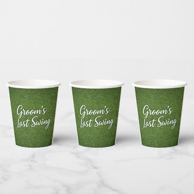 Golf Bachelor Party on Green  Paper Cups (Multi)