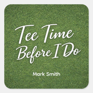 Golf Bachelor Party on Green  Square Sticker