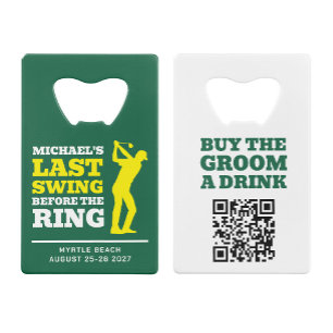 Golf Bachelor Party Stainless Steel Bottle Opener