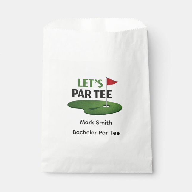 Golf Bachelor themed on green grass Favour Bags (Front)