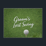 Golf Bachelor themed on green grass Postcard<br><div class="desc">Celebrate the groom’s final round in style with this golf bachelor themed postcard featuring a classic golf ball on lush green grass. Clean, simple, and country club inspired, this design is perfect for announcing a golf bachelor weekend, destination golf trip, or groom’s pre-wedding celebration. The fresh fairway background gives a...</div>