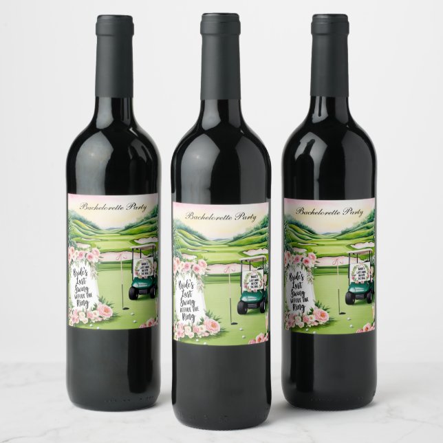 Golf Bachelorette Party for Golfer Wine Label (Bottles)