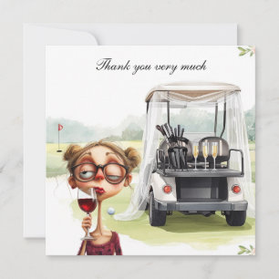Golf Bachelorette Party for Woman golfer Thank You Card