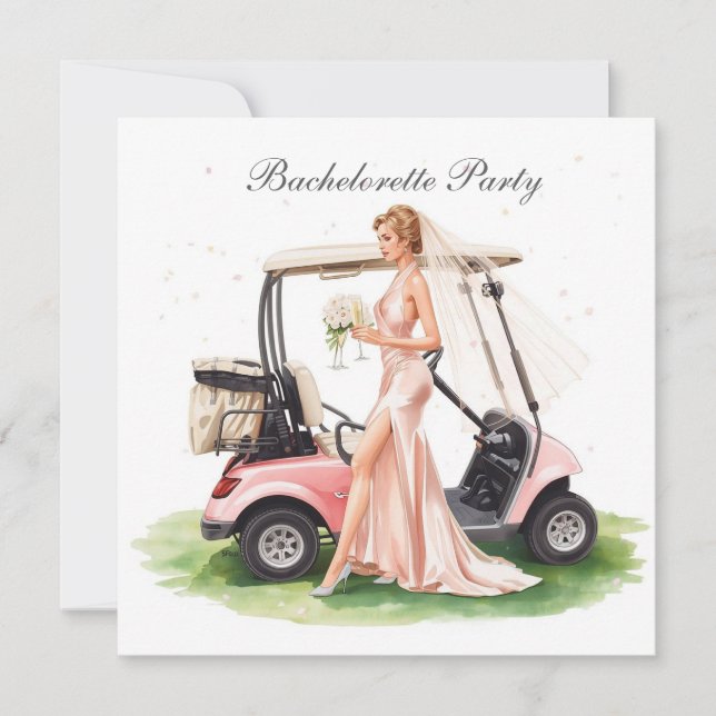 Golf Bachelorette Party on golf course Invitation (Front)