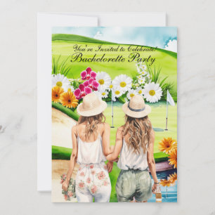 Golf Bachelorette Party on golf course Invitation