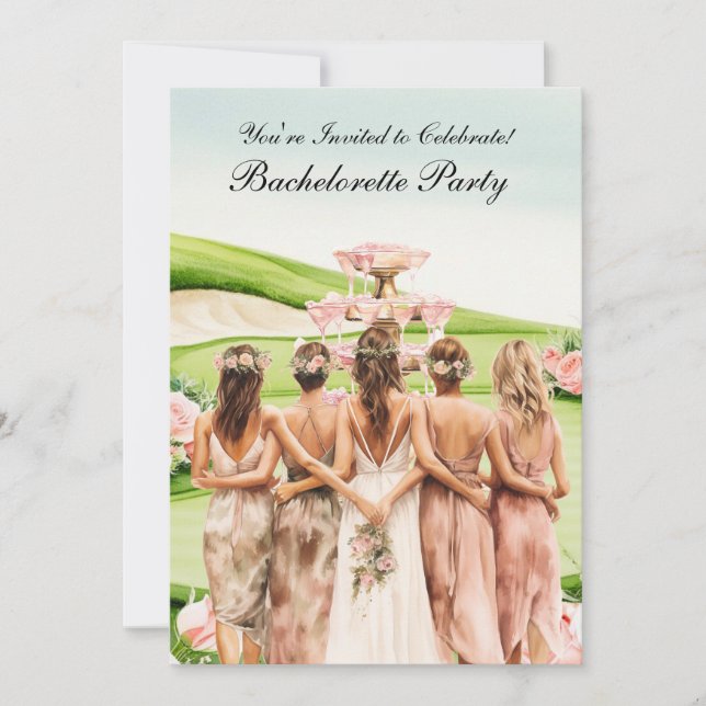 Golf Bachelorette Party on golf course Invitation (Front)