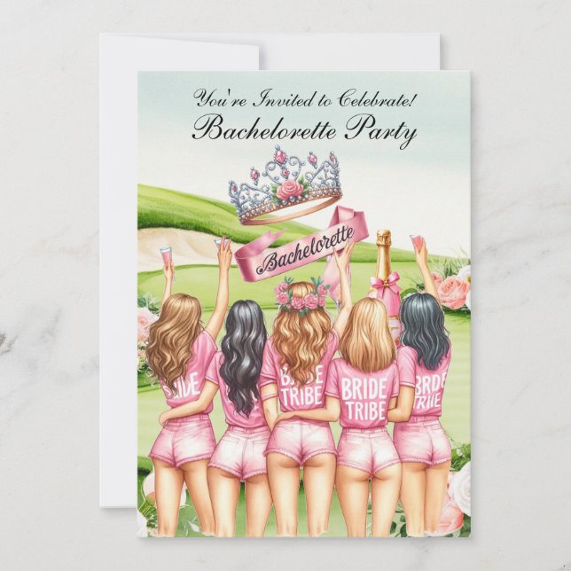 Golf Bachelorette Party on golf course Invitation (Front)