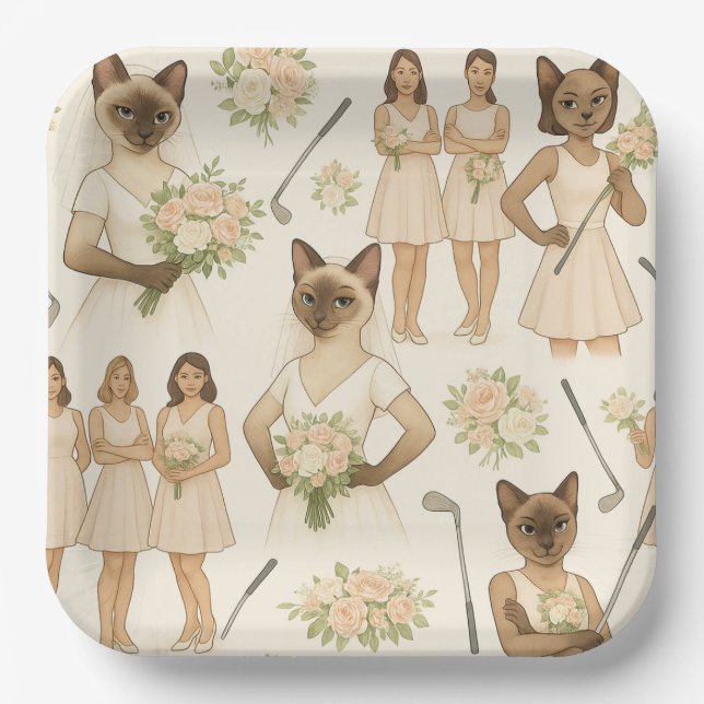 Golf Bachelorette Team Birde  Paper Plate (Front)