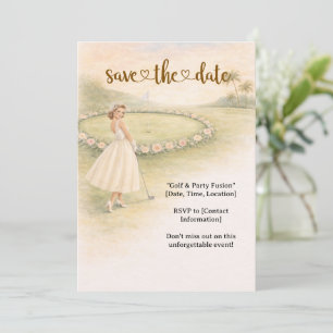 Golf Bachelorette woman golfer is golfing Invitation