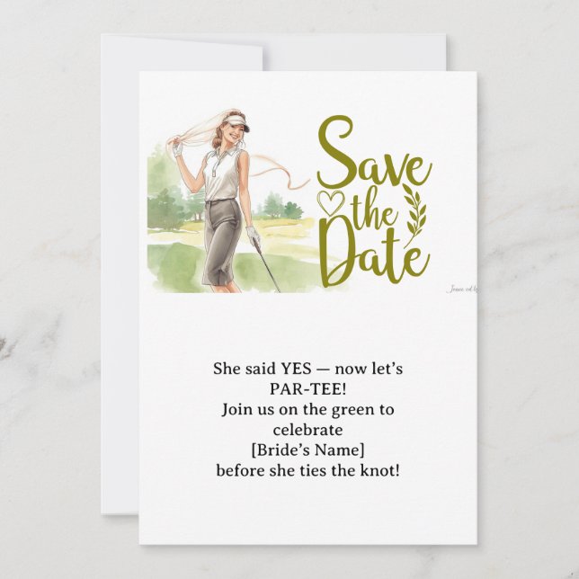 Golf Bachelorette Woman Golfer Is Golfing Invitation (Front)