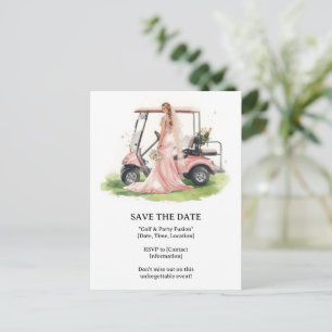 Golf Bachelorette woman golfer is golfing Postcard