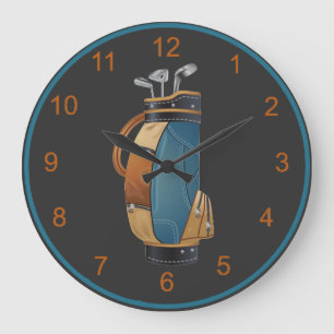 Golf Bag Design Wall Clock