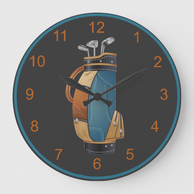 Golf Bag Design Wall Clock (Front)
