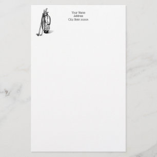 Golf Bag Golf Clubs Black Stationery