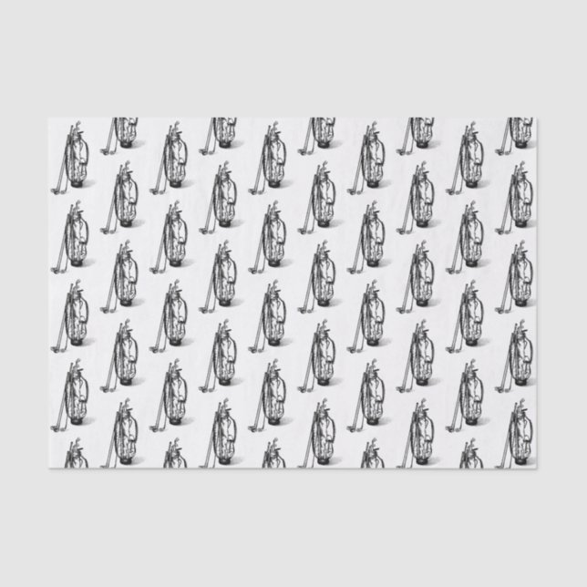 Golf Bag Golf Clubs Black Tissue Paper (Front)