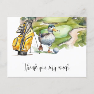 Golf  Bag  in golf course watercolor for golfer Postcard
