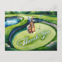 Golf  Bag  in golf course watercolor for golfer