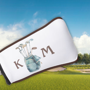 Golf Bag Monogram Personalise Modern Casual Putter Head Cover