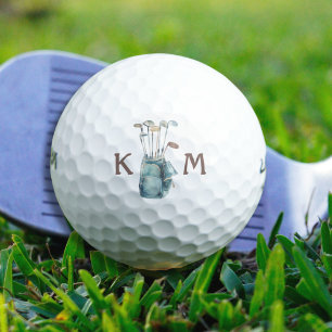 Golf Bag Monogram Personalized Modern Casual Golf Balls