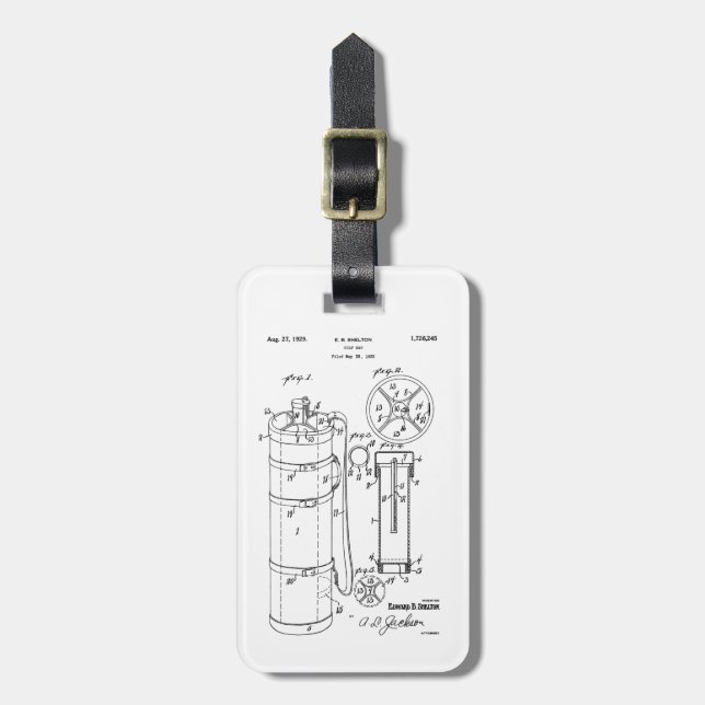 GOLF BAG PATENT 1929 - Bag Tag (Front Vertical)