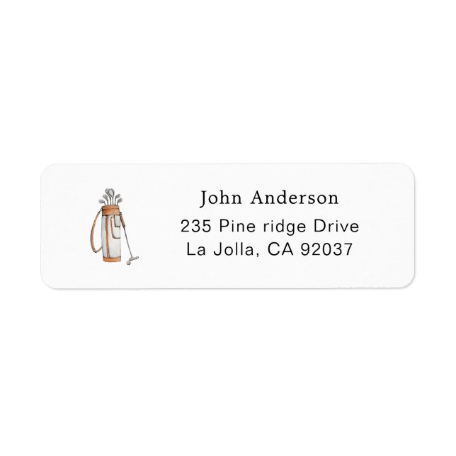 Golf bag Sports Golfer return address (Front)