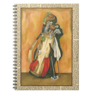 Golf Bag with Glove by Jennifer Goldberger Spiral Notebook