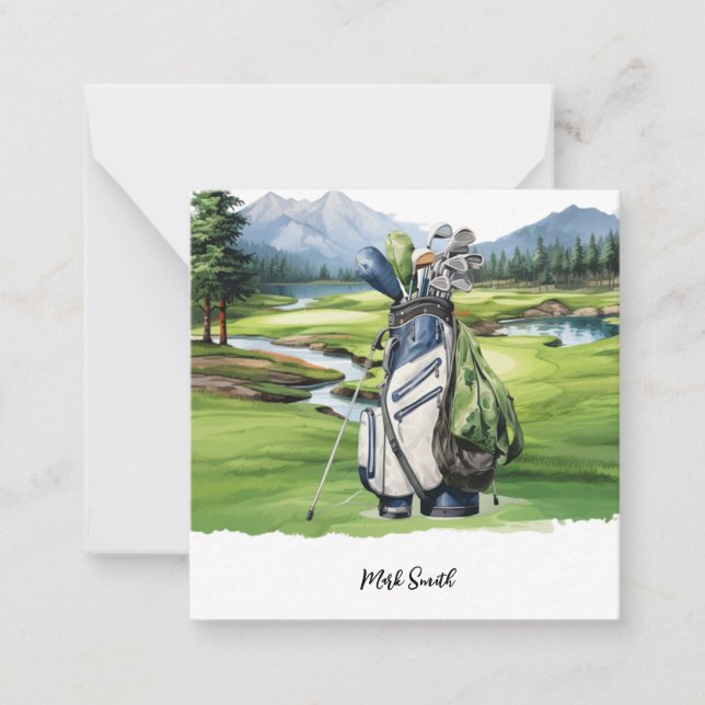 Golf bag with Name for golfer  Card (Front)